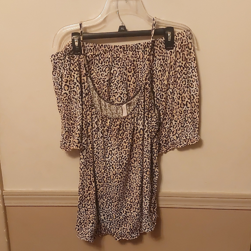 Joyspun Cheetah Print Pajama Set Top And Shorts Sz XL 16-18